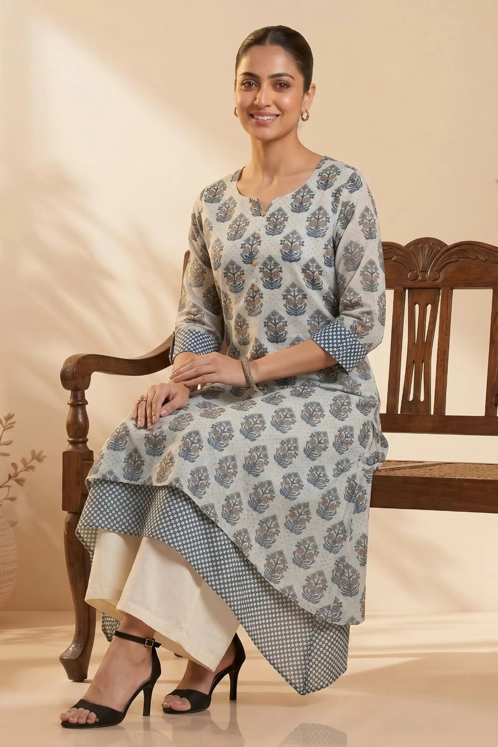 Bluebell Whisper Mulmul Layered Dress