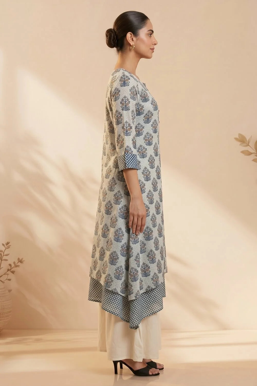 Bluebell Whisper Mulmul Layered Dress