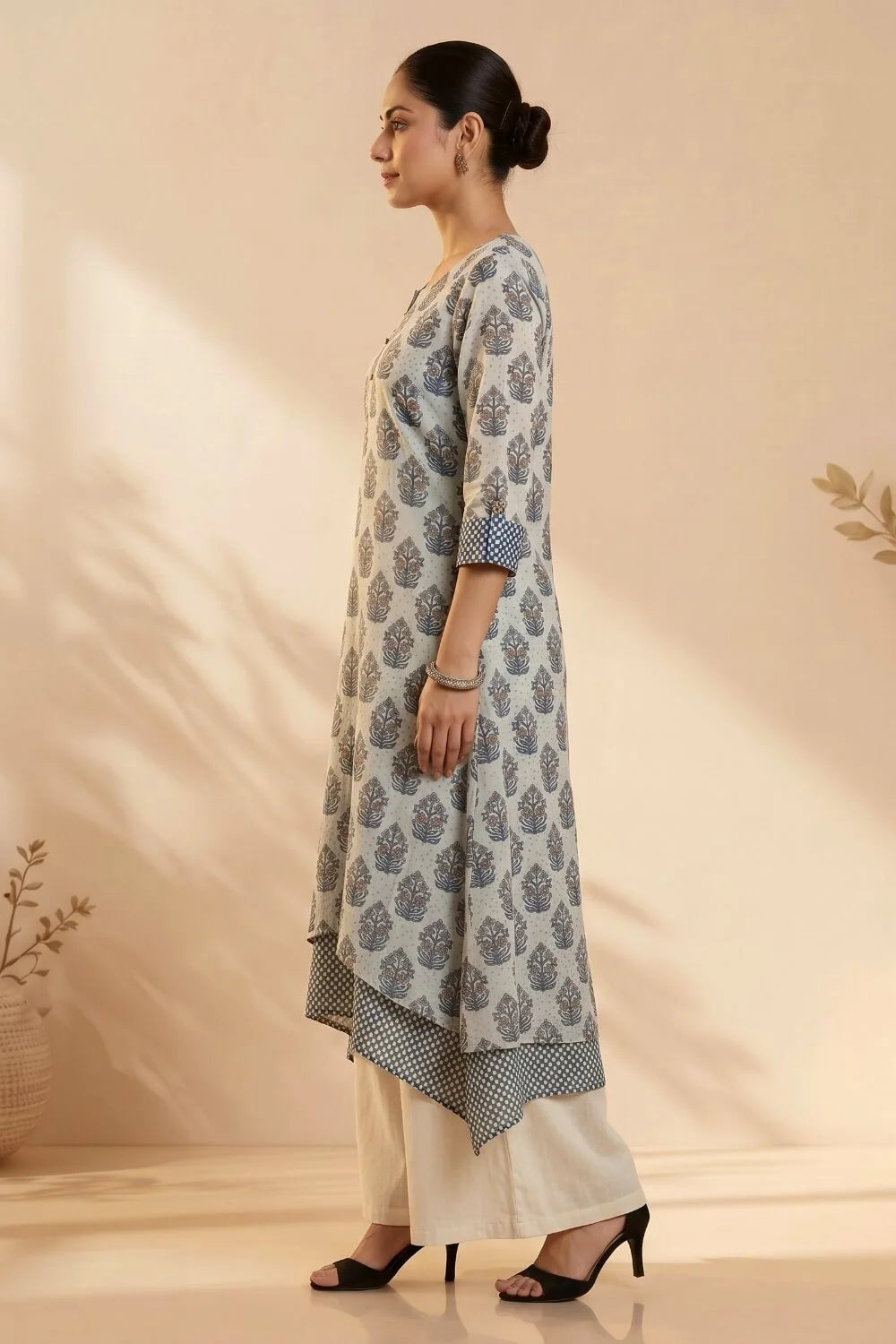Bluebell Whisper Mulmul Layered Dress
