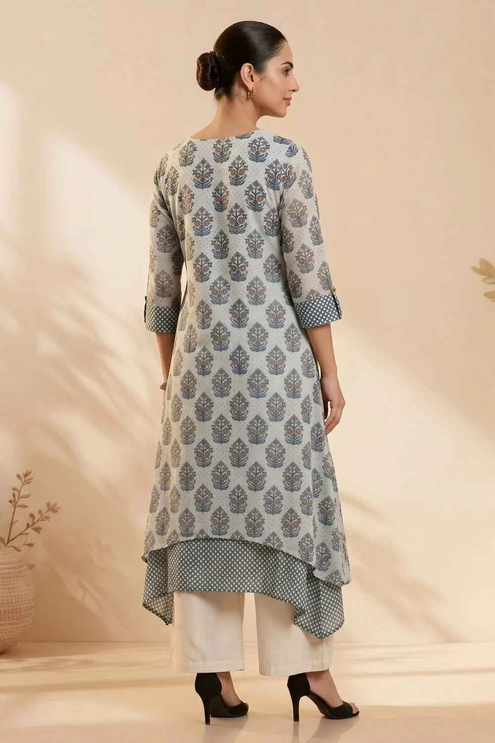 Bluebell Whisper Mulmul Layered Dress