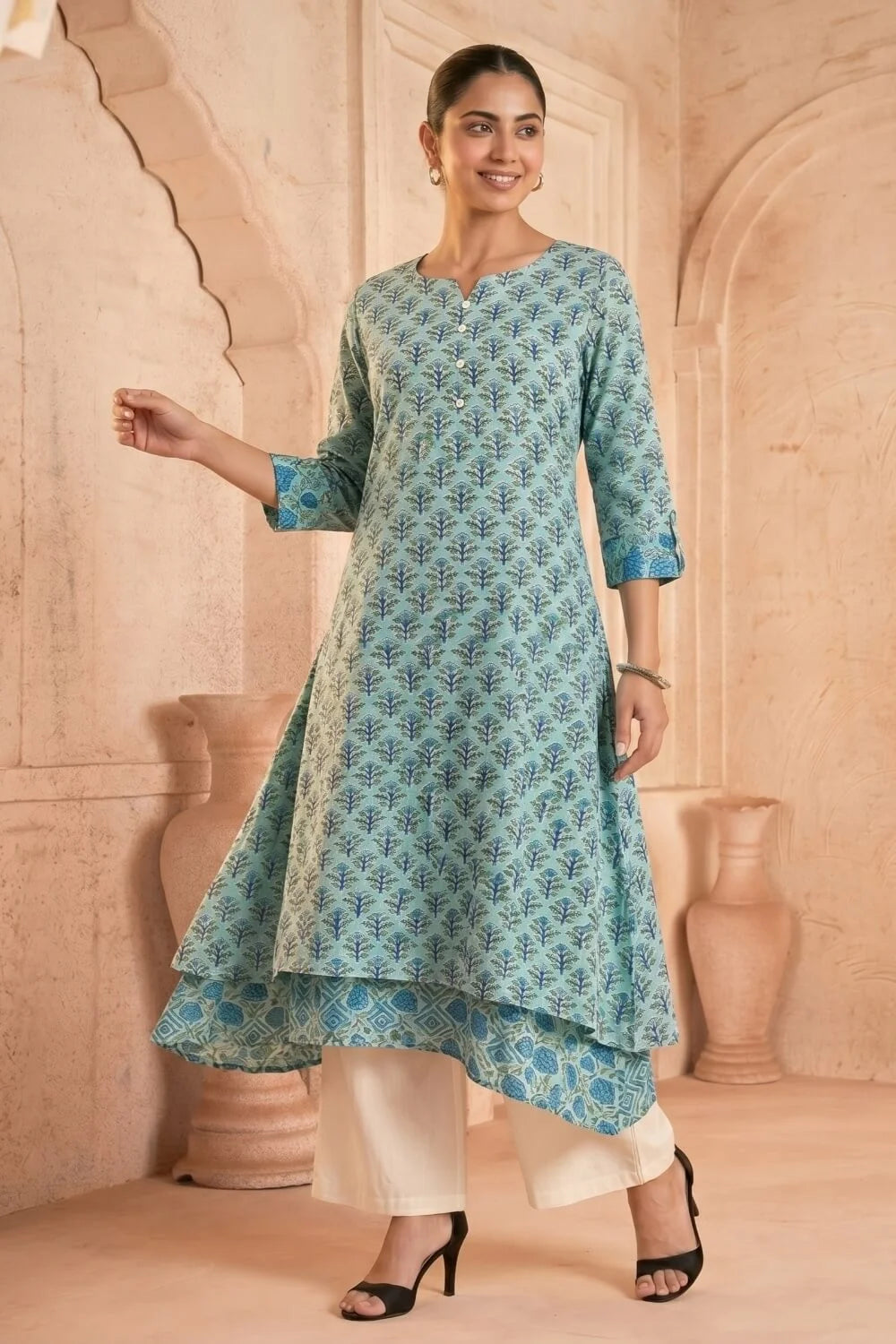 Neel Vanya Mulmul Layered Dress