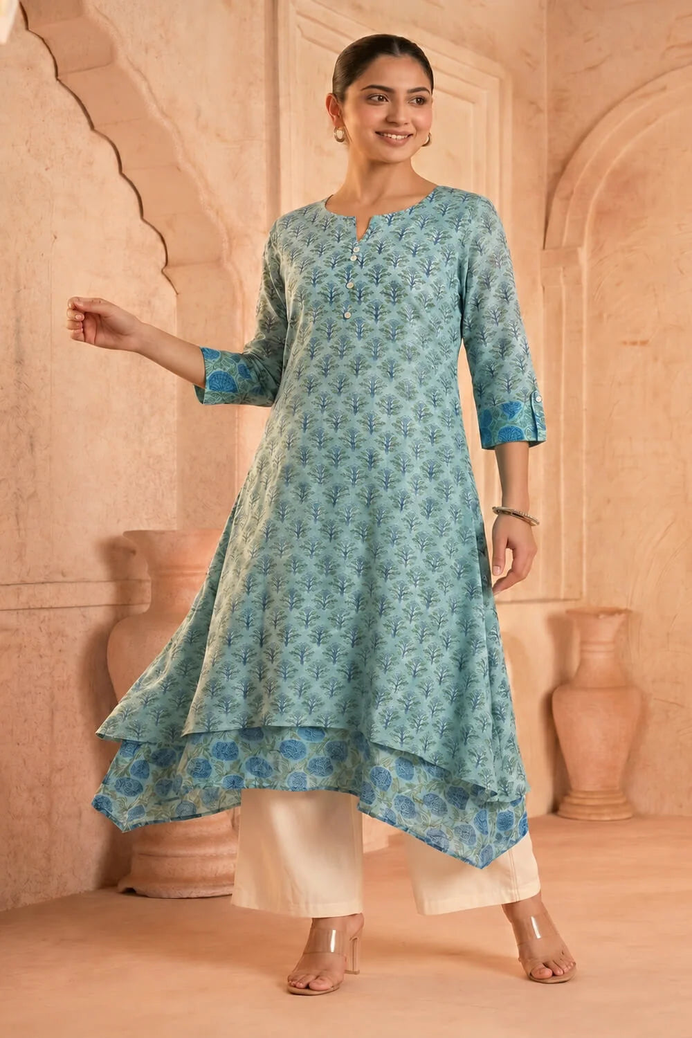 Neel Vanya Mulmul Layered Dress