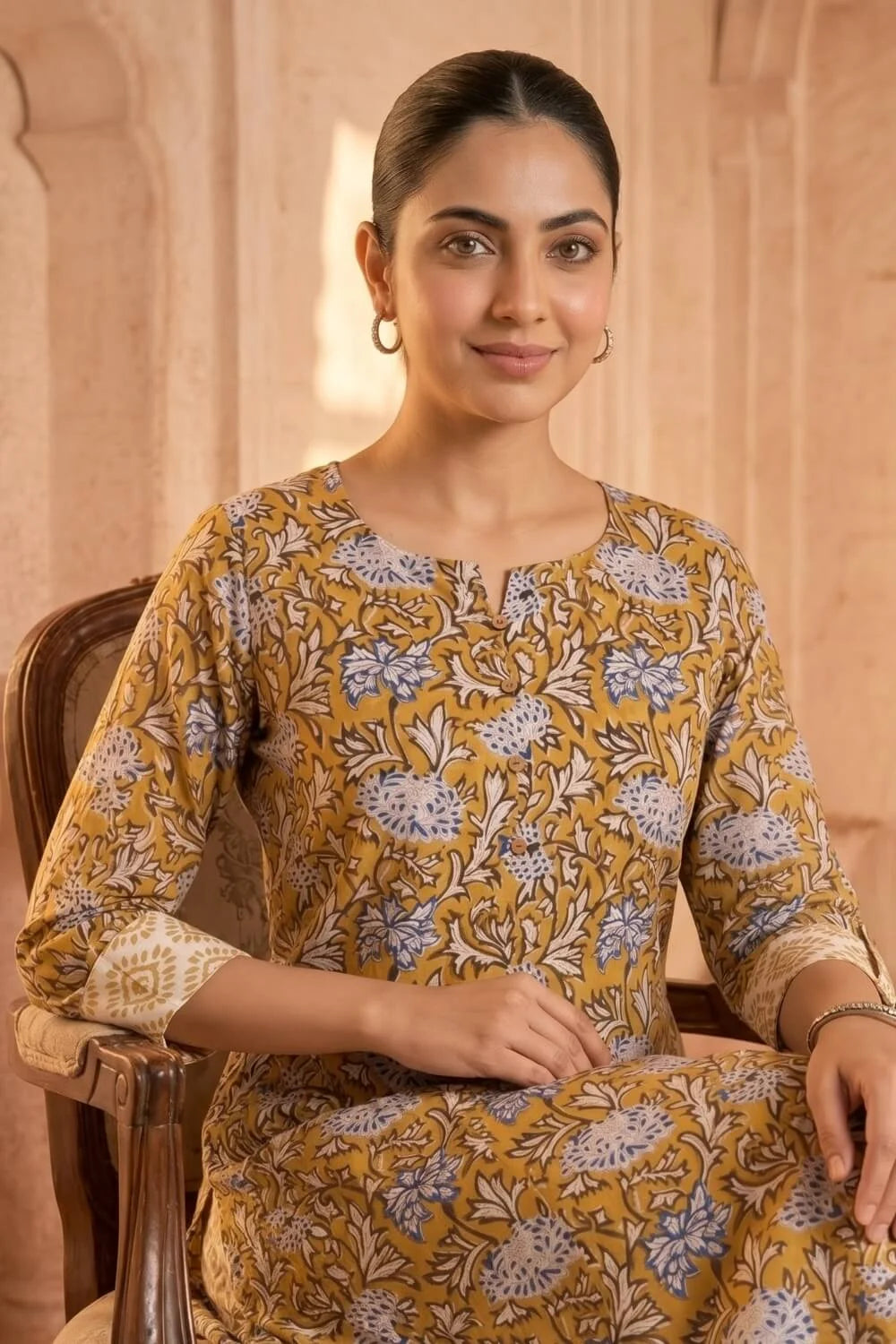 Sunehri Bloom Mulmul Layered Dress