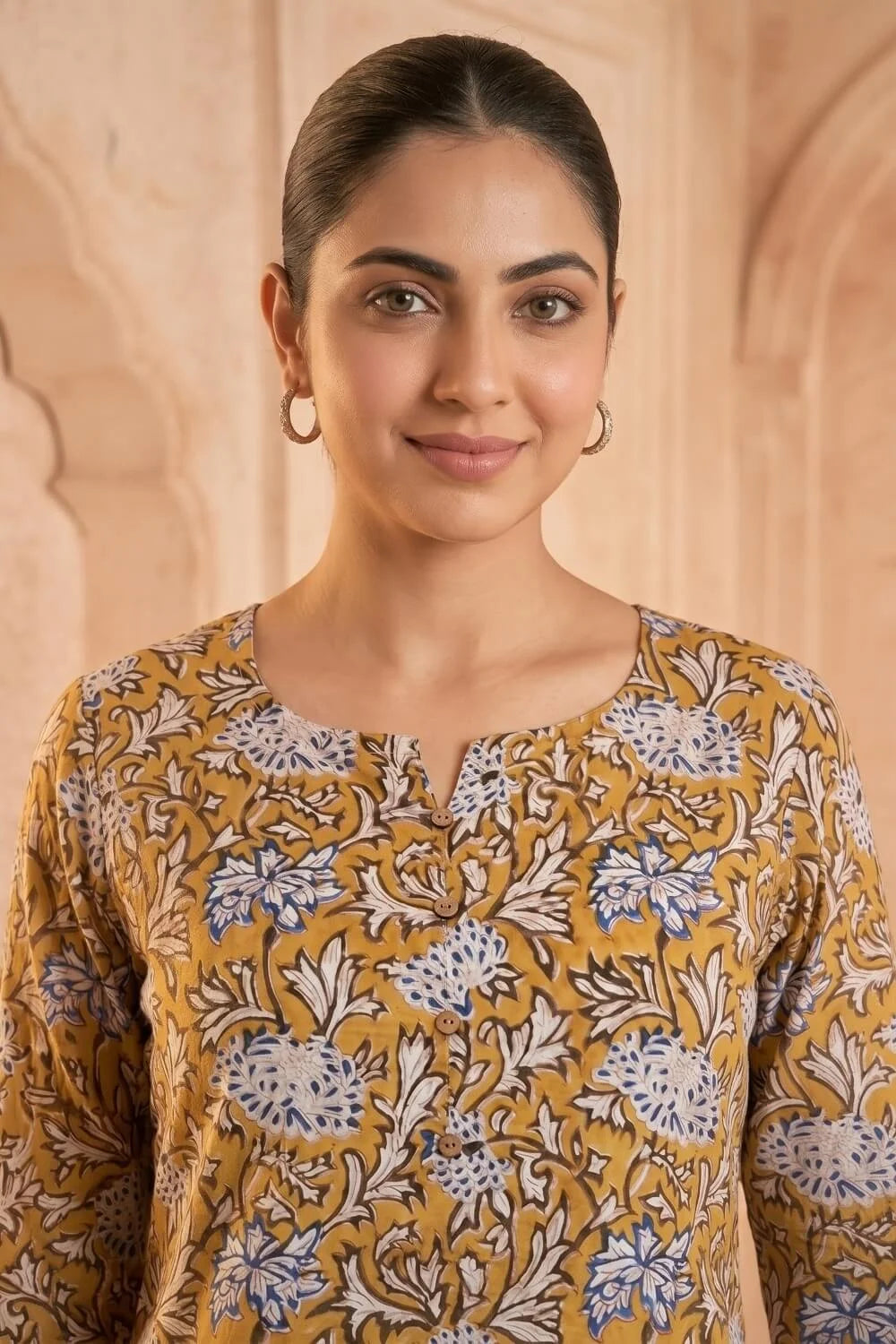 Sunehri Bloom Mulmul Layered Dress
