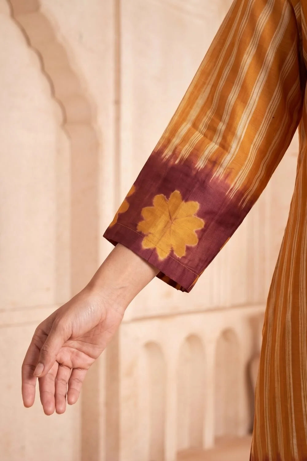 Amber Mirage Hand Shibori Chanderi Kurta