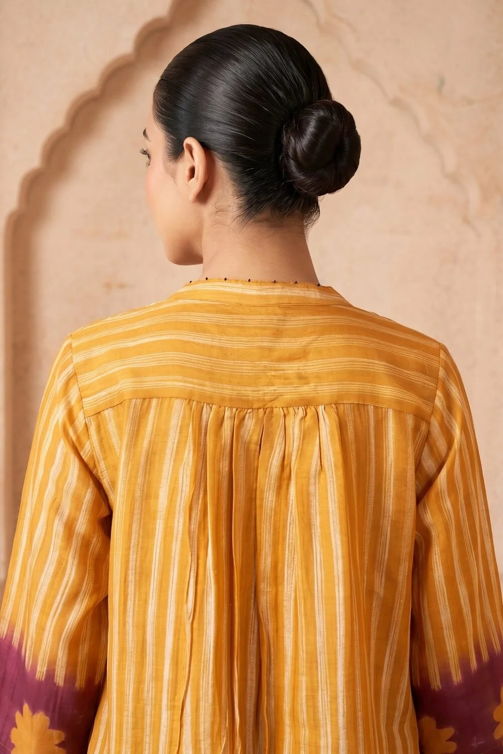 Amber Mirage Hand Shibori Chanderi Kurta