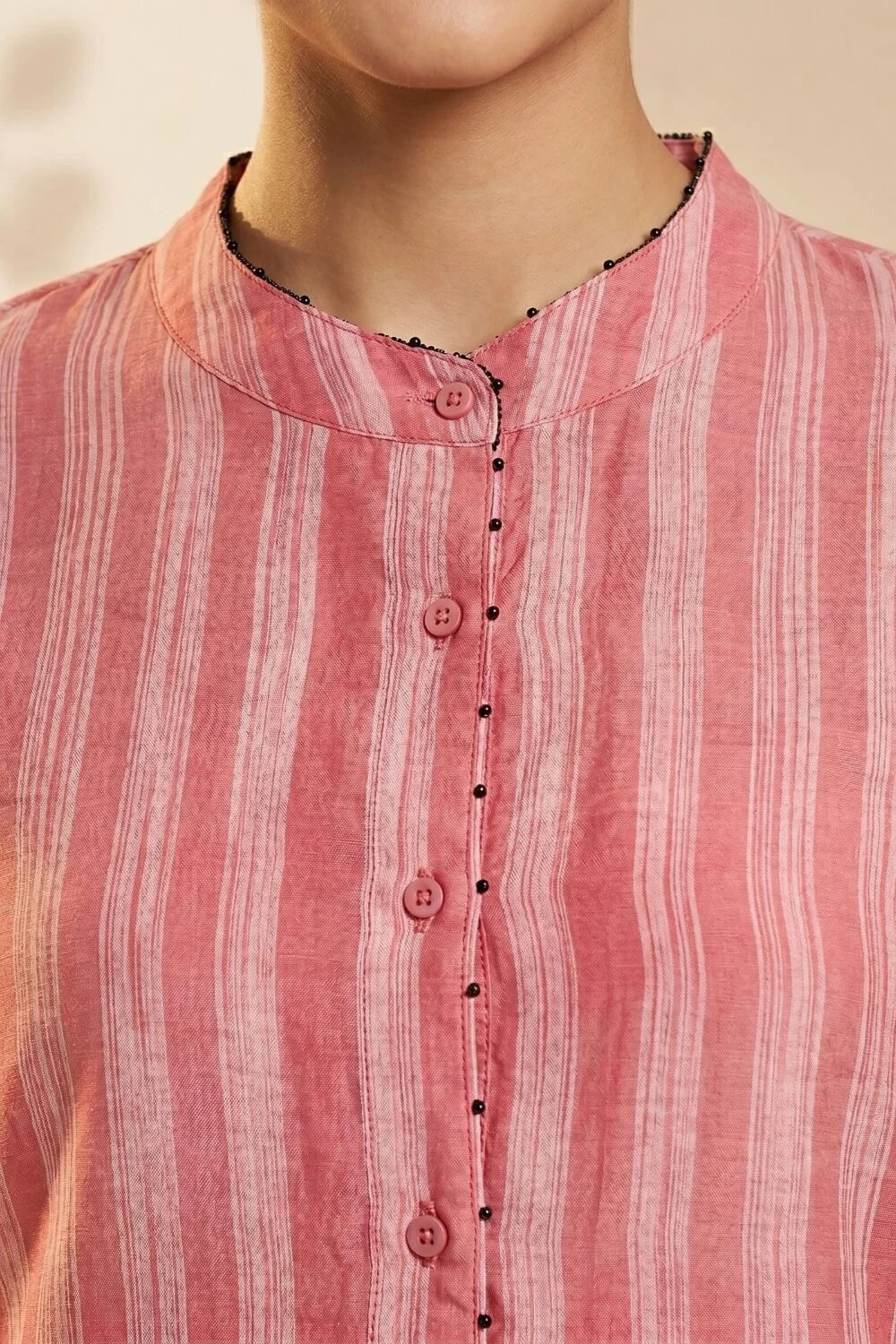 Rosé Rhythm Hand Shibori Chanderi Kurta