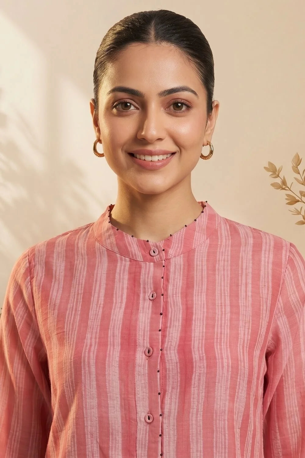 Rosé Rhythm Hand Shibori Chanderi Kurta