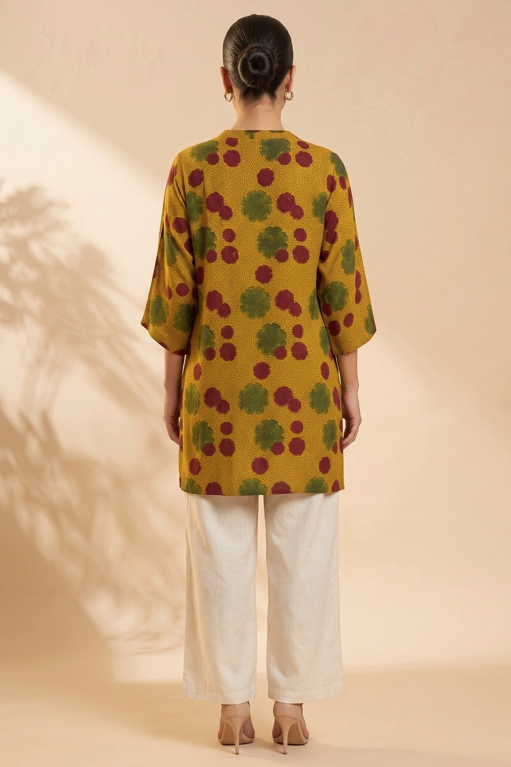 Mustard Bloom Ajrakh Modal Kaftan Top