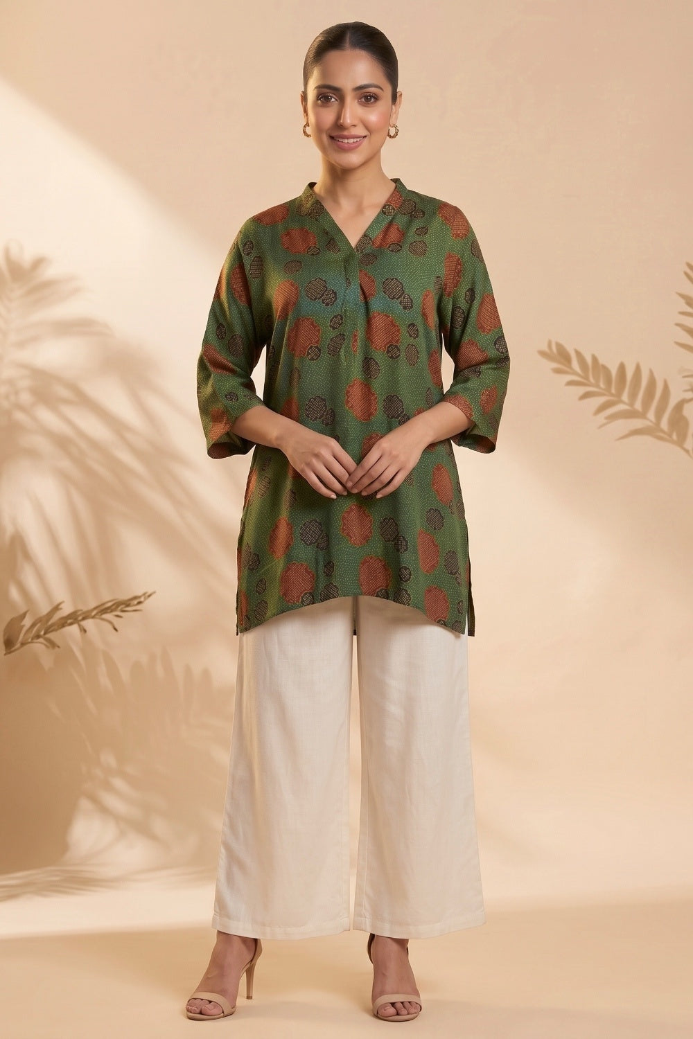 Emerald Grove Ajrakh Modal Kaftan Top