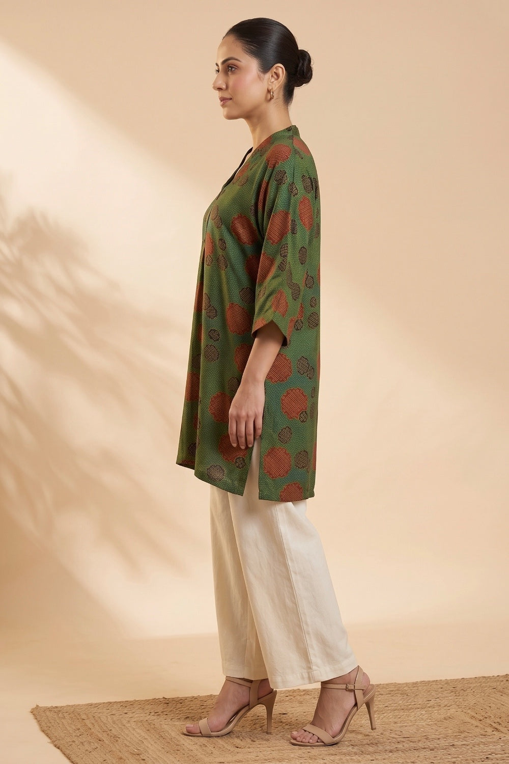Emerald Grove Ajrakh Modal Kaftan Top