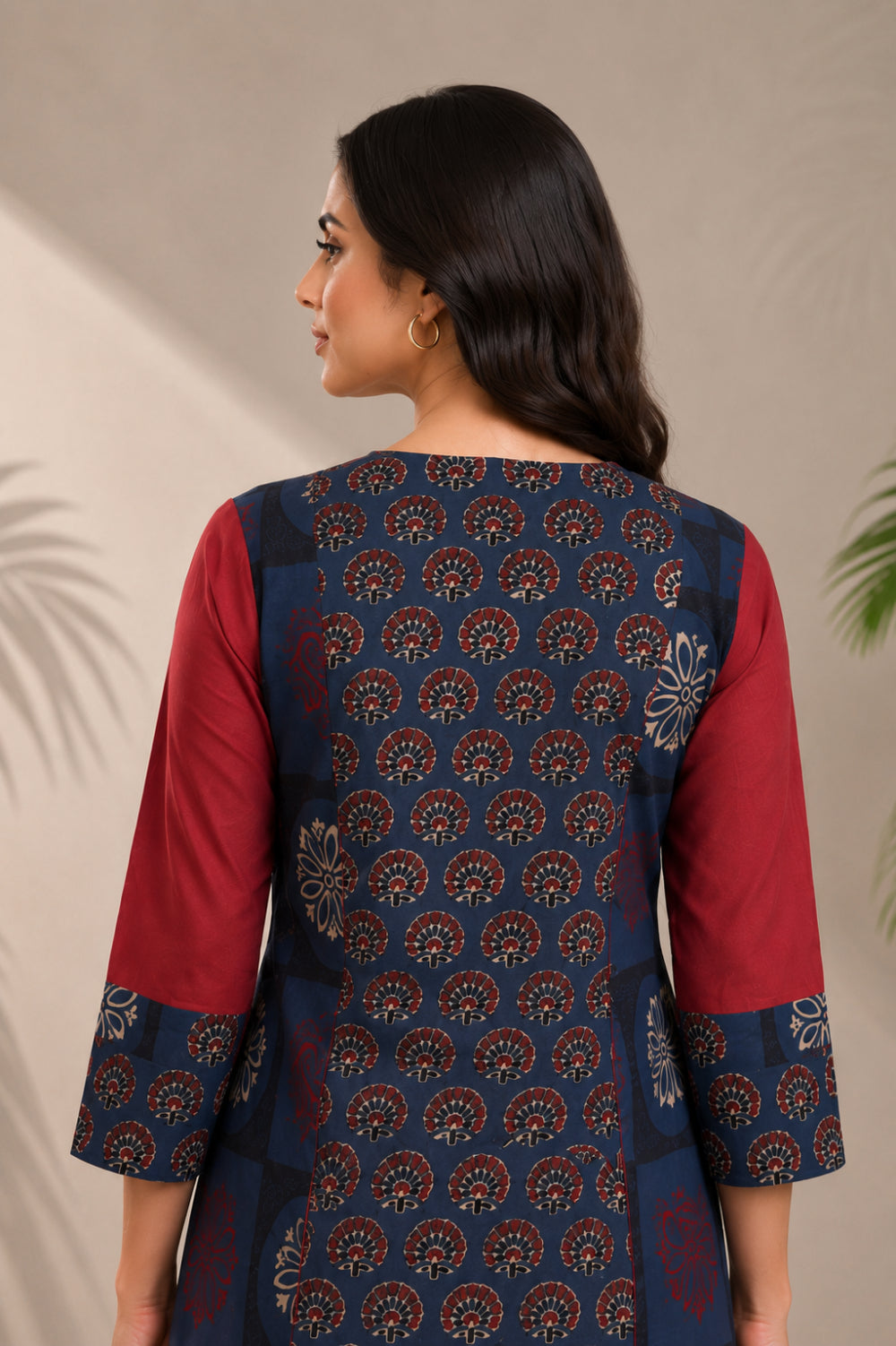 Ruhani Indigo Hand Ajrakh Cotton Kurta