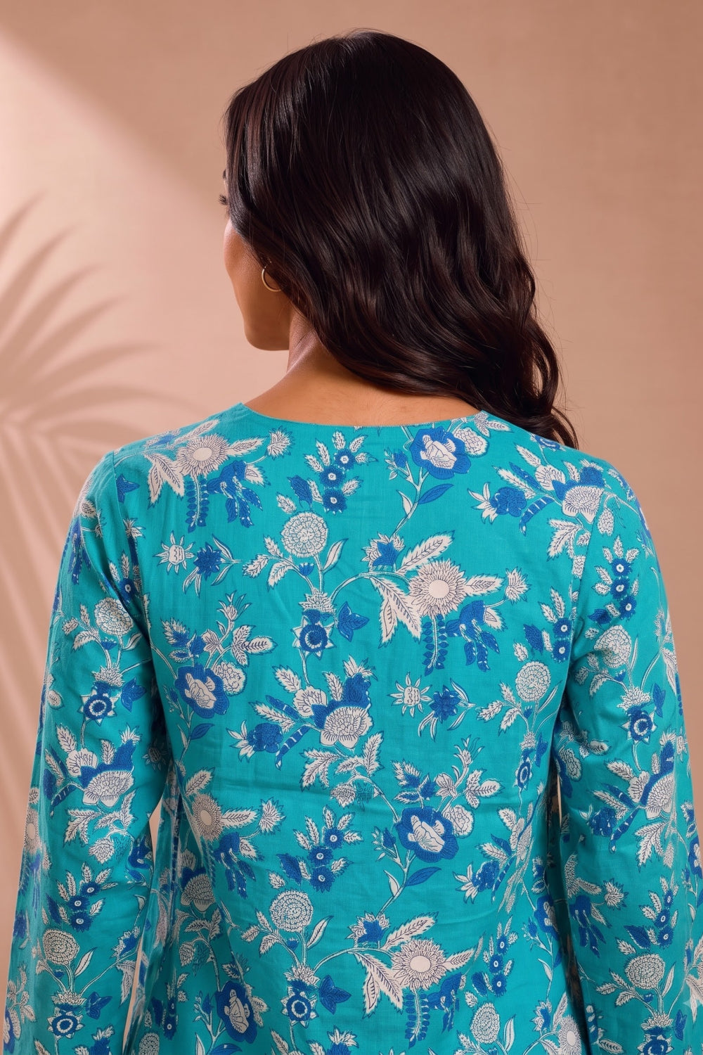Neel Aabha Hand Block Printed Gather Top