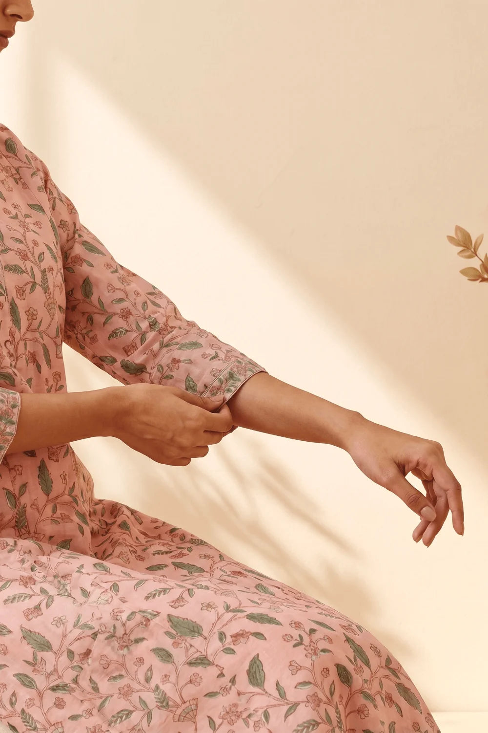 Blush Vine Chanderi Elegance Set