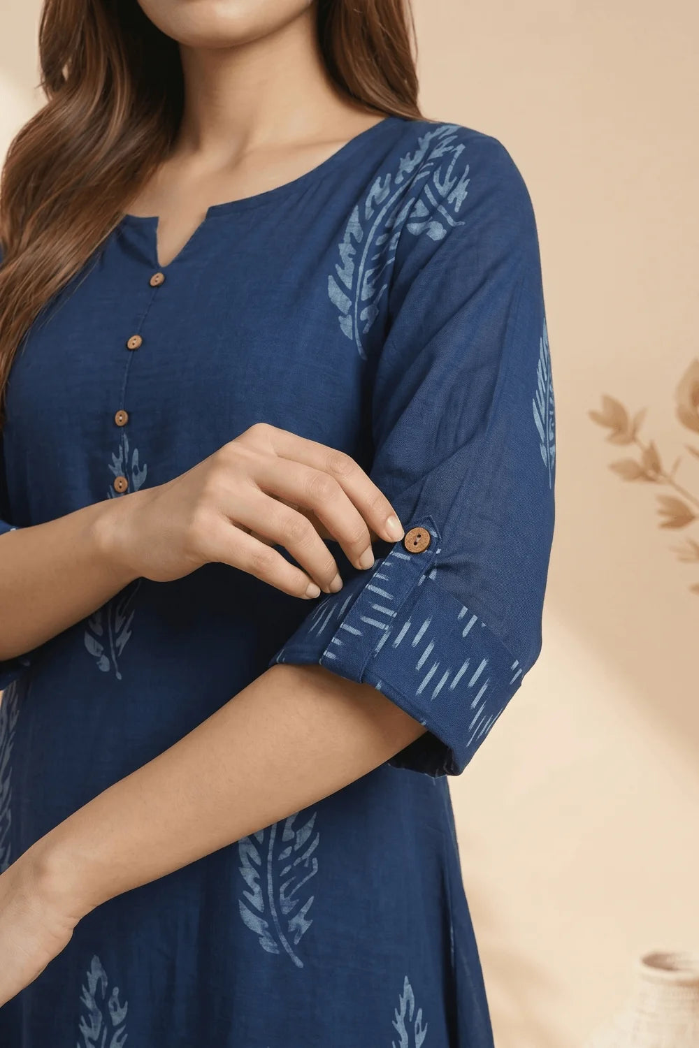 Midnight Fern Mulmul Layered Dress