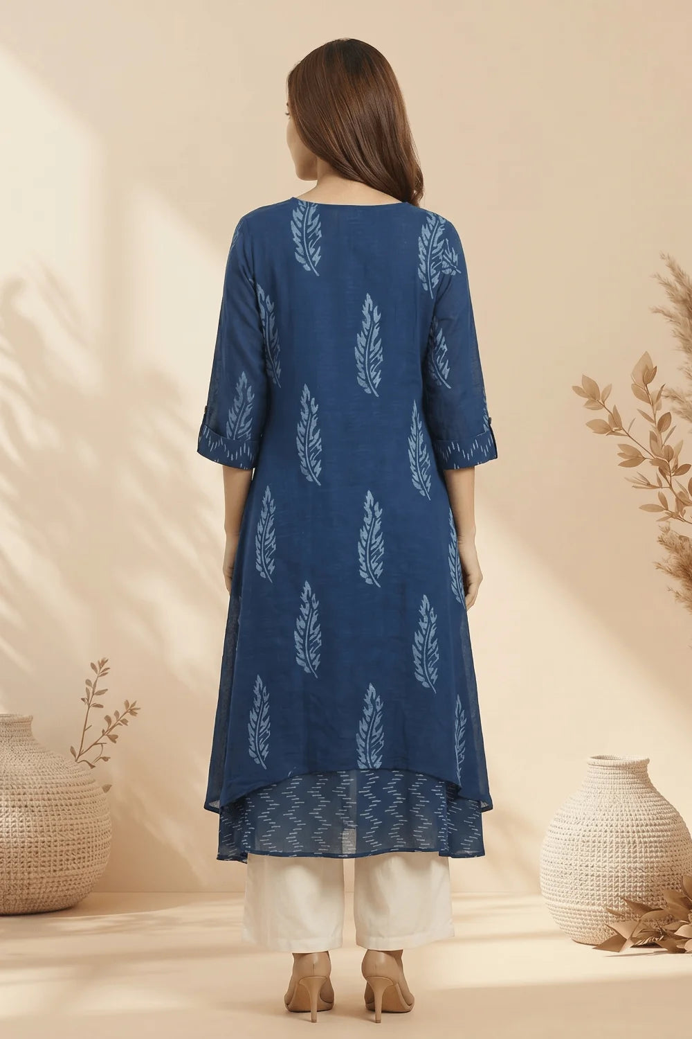 Midnight Fern Mulmul Layered Dress