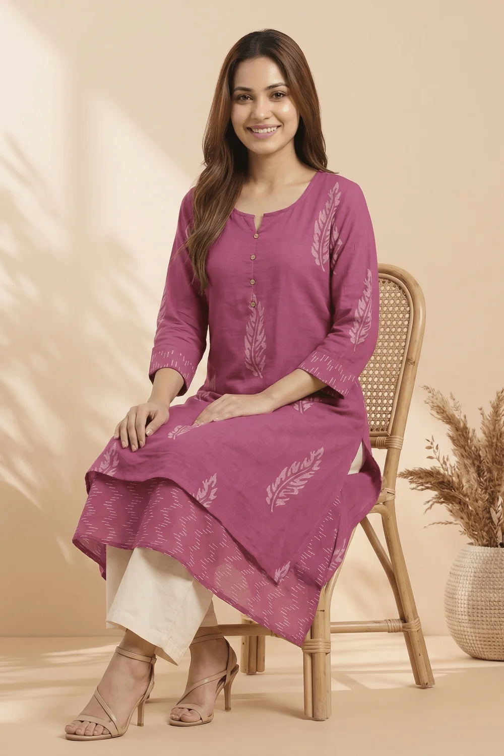 Rosewood Fern Mulmul Layered Dress