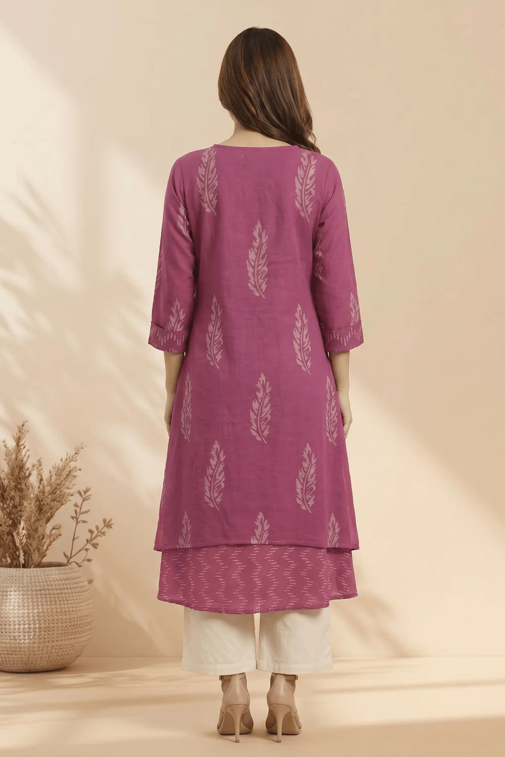 Rosewood Fern Mulmul Layered Dress