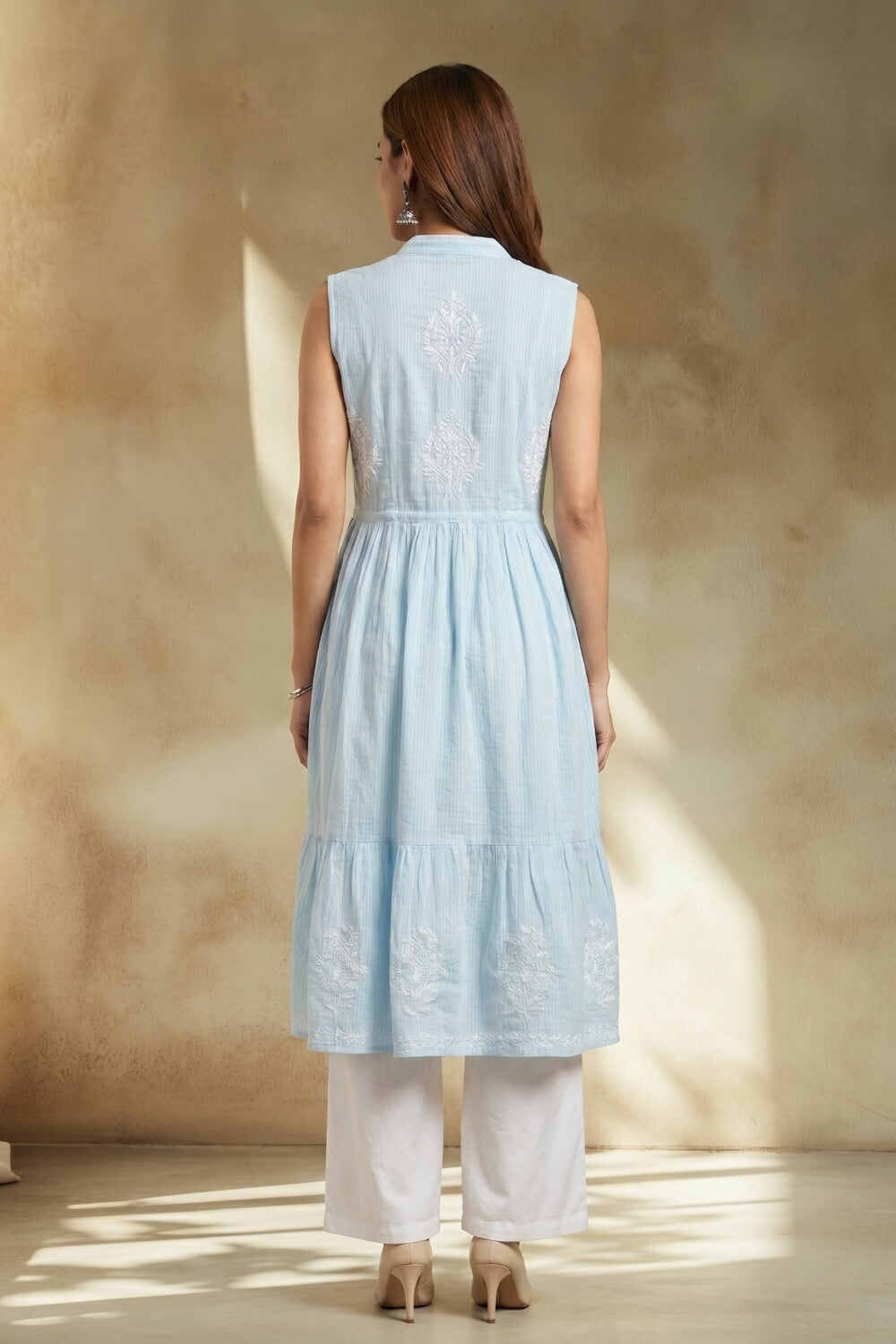 Sky Elara Chikankari Dobby Kurta