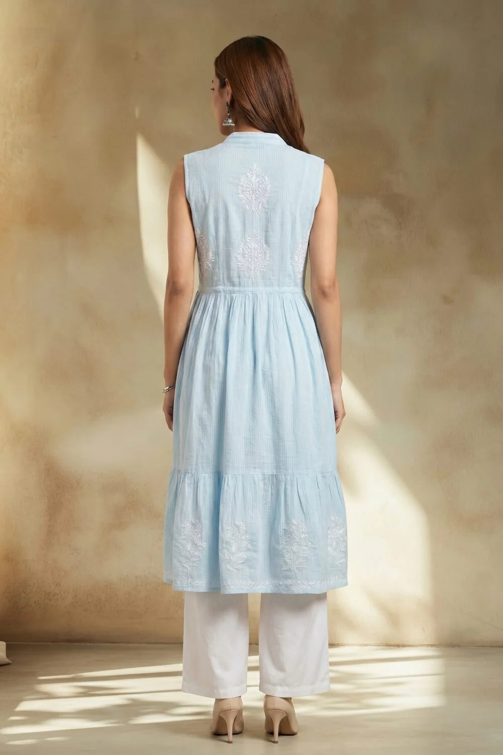 Sky Elara Chikankari Dobby Kurta