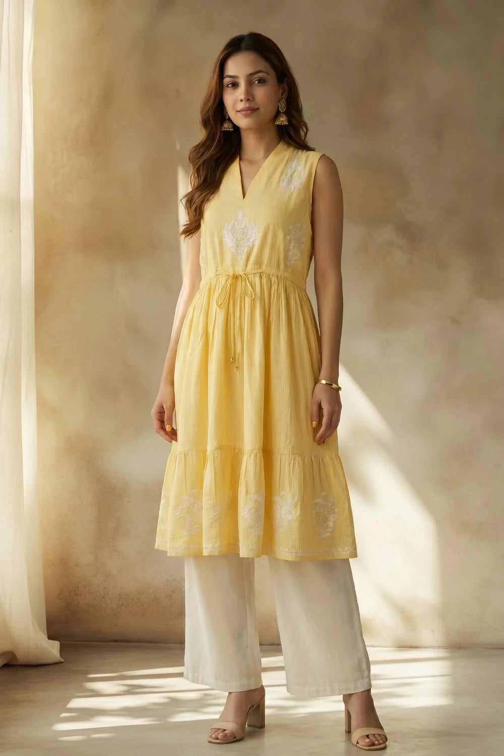 Sunlit Zara Chikankari Dobby Kurta