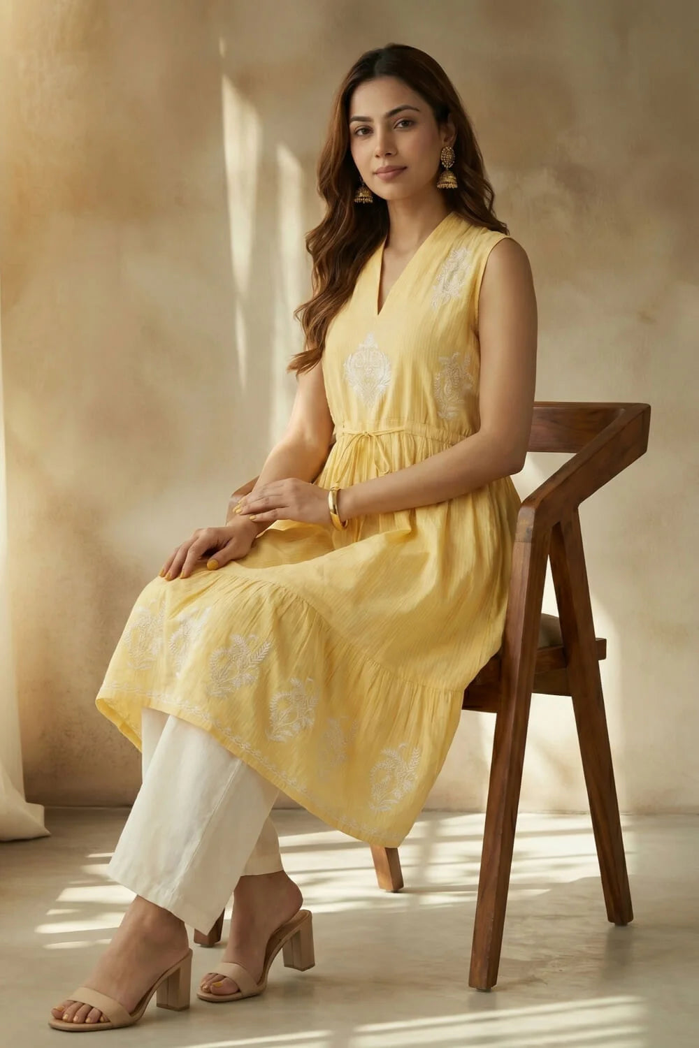 Sunlit Zara Chikankari Dobby Kurta