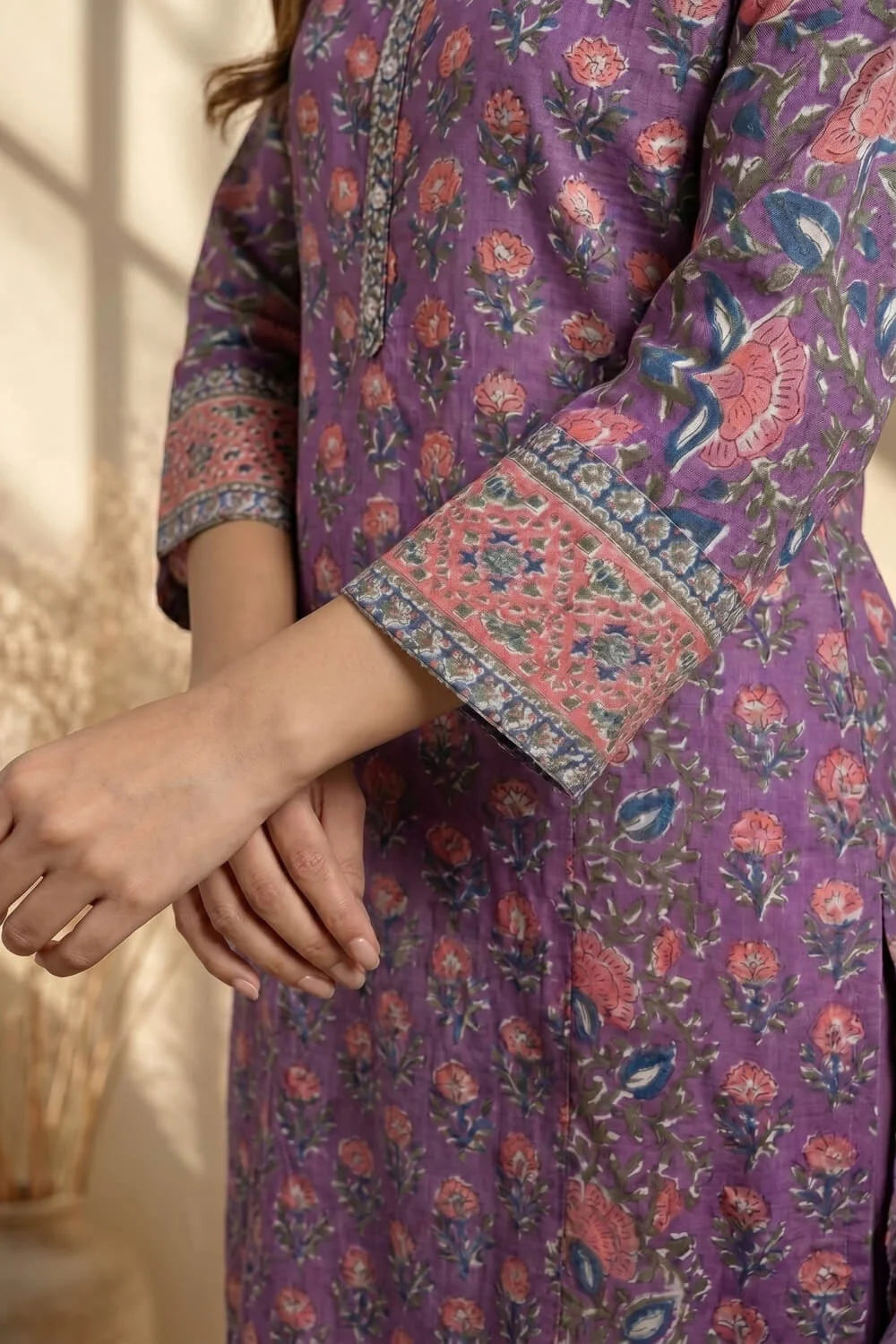 Noor-e-Violet Modal Handblock Suit Set