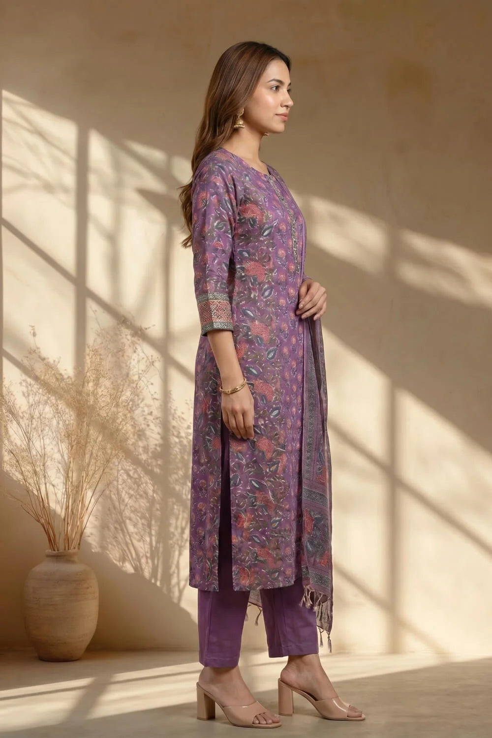 Noor-e-Violet Modal Handblock Suit Set