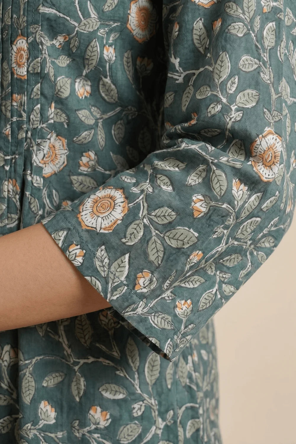 Meher Gul Handblock Pintuck Kurta