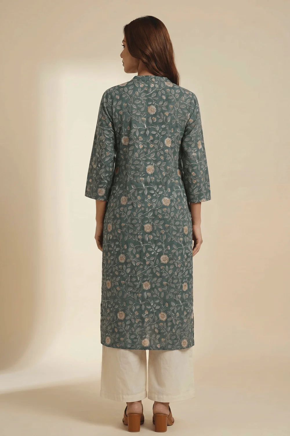 Meher Gul Handblock Pintuck Kurta