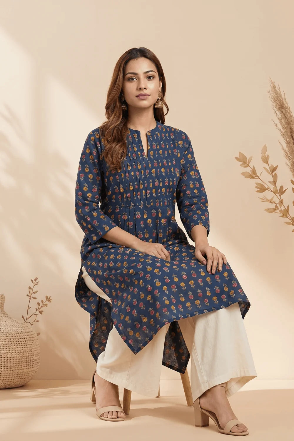 Noorika Pintuck Cotton Kurta