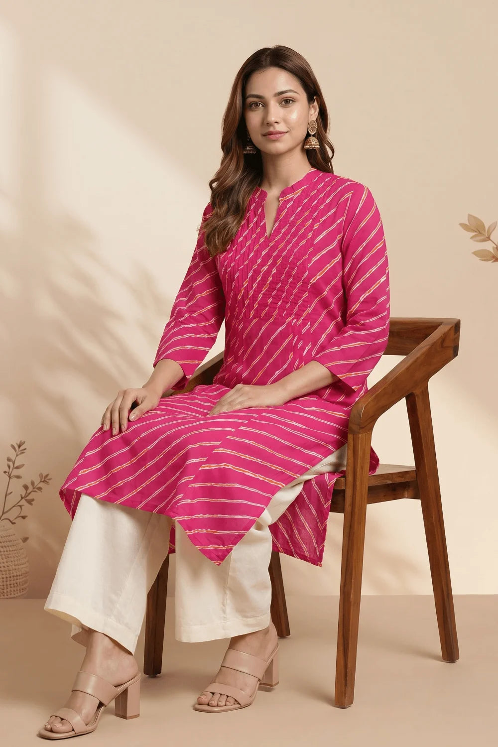 Gulnaar Leheriya Grace Pintuck Cotton Kurta