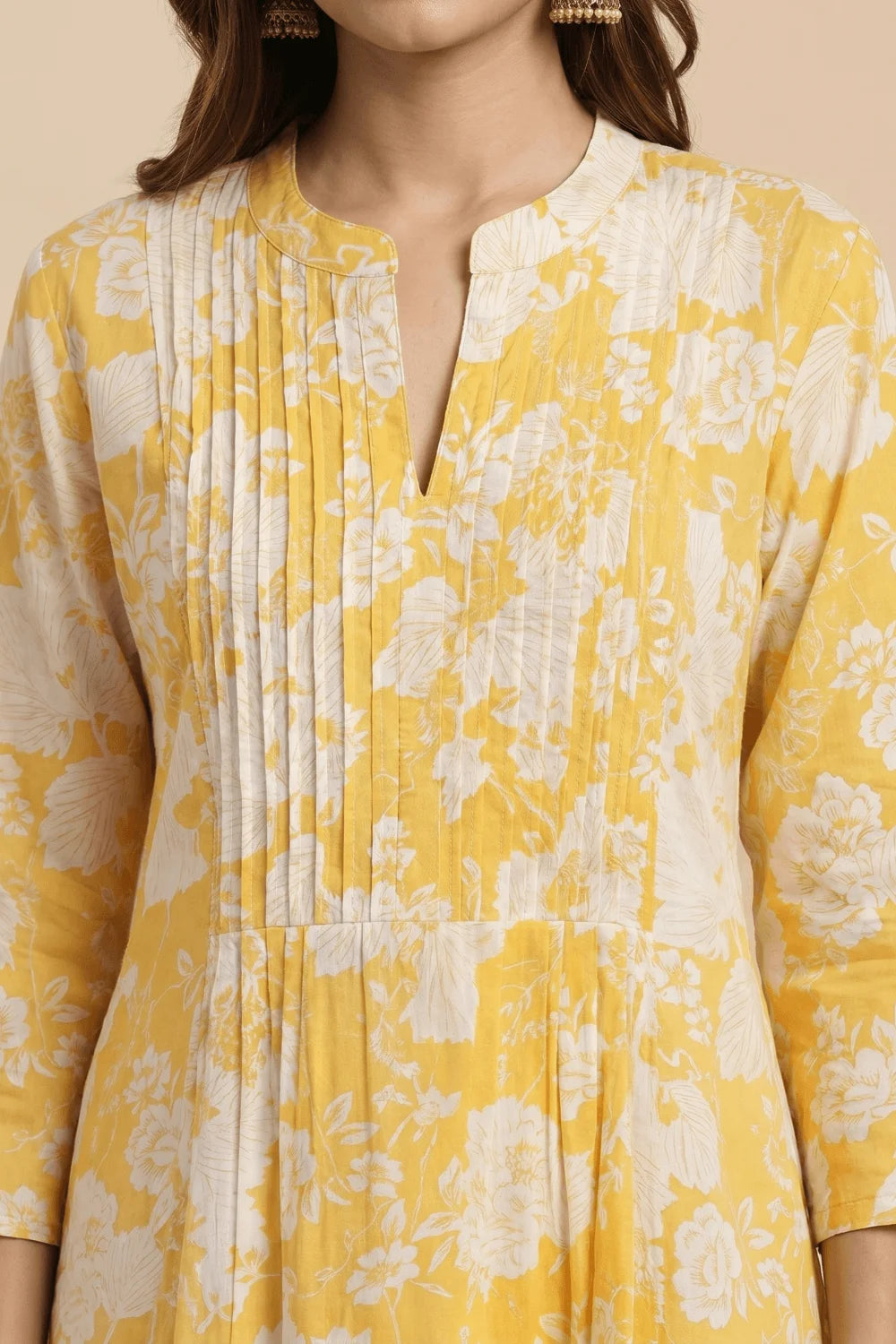 Sunhara Pintuck Bloom Cotton Kurta