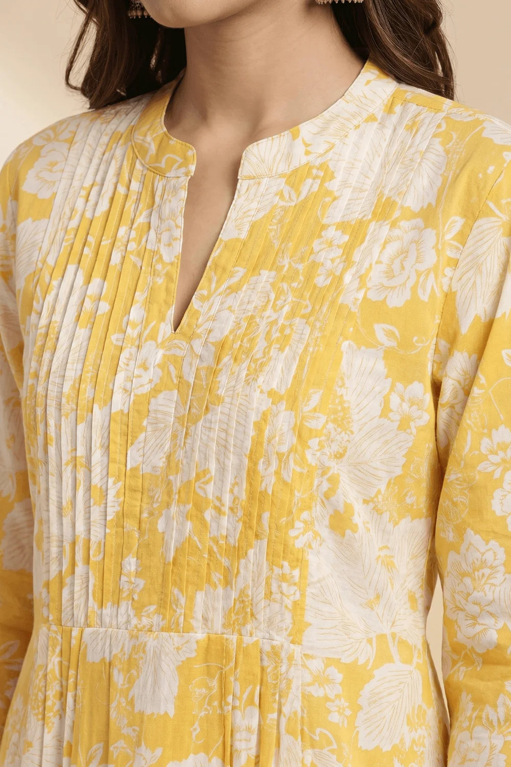 Sunhara Pintuck Bloom Cotton Kurta