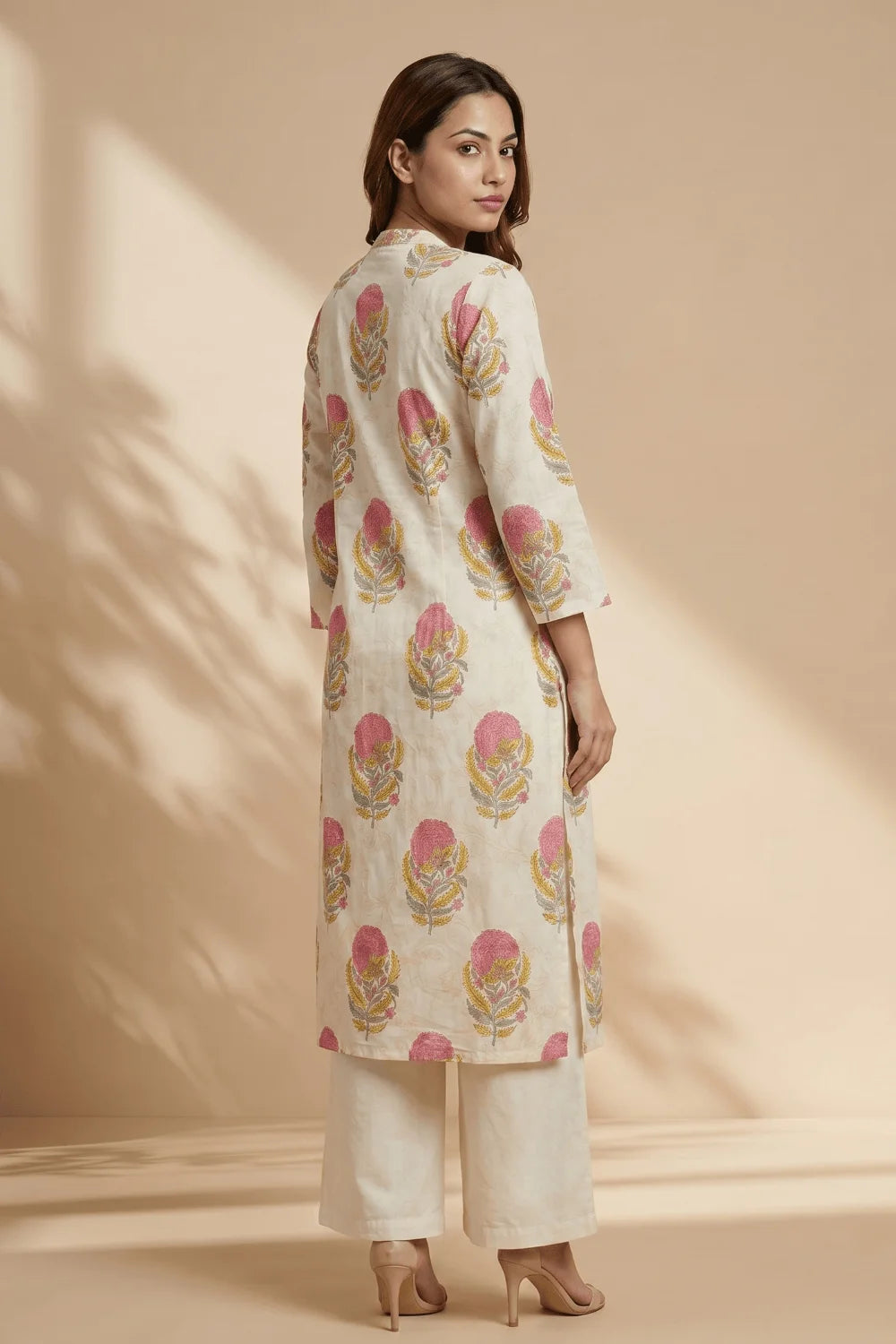 Blush Bloom Pintuck Cotton Kurta