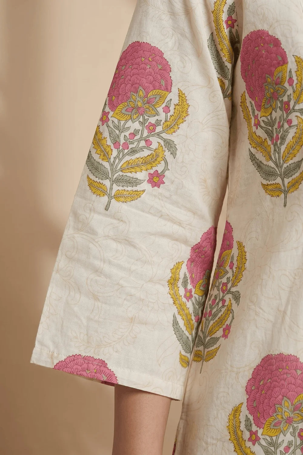 Blush Bloom Pintuck Cotton Kurta