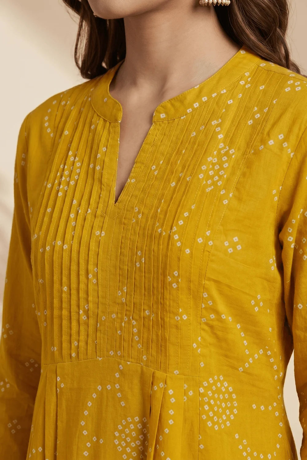 Sunehri Bloom Pintuck Cotton Kurta