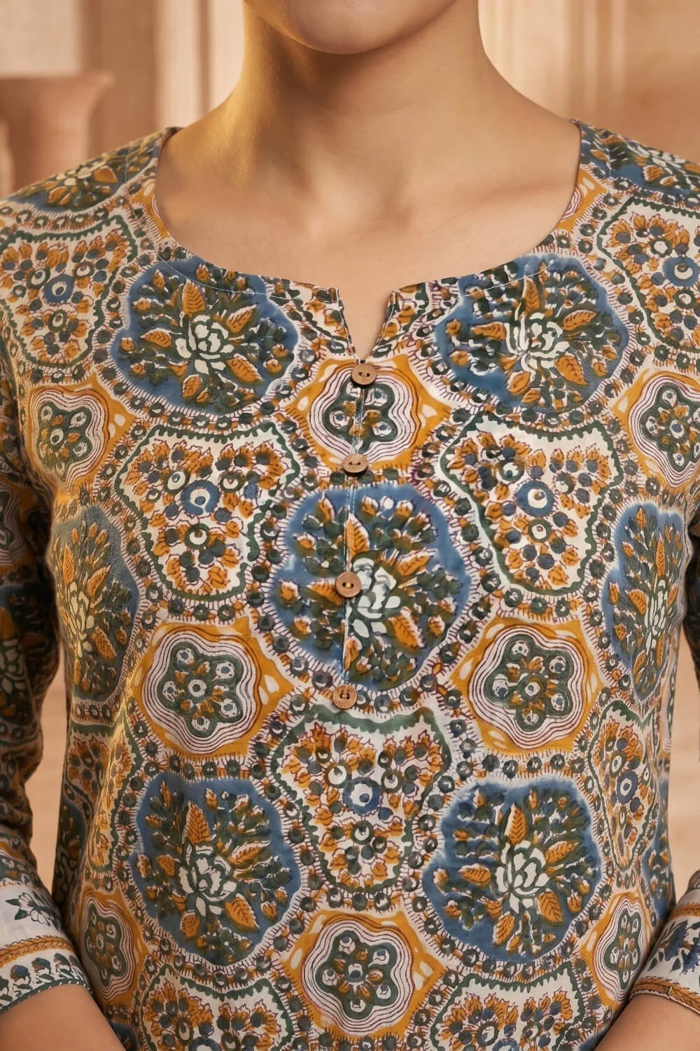 Neelambara Mosaic Mulmul Layered Dress