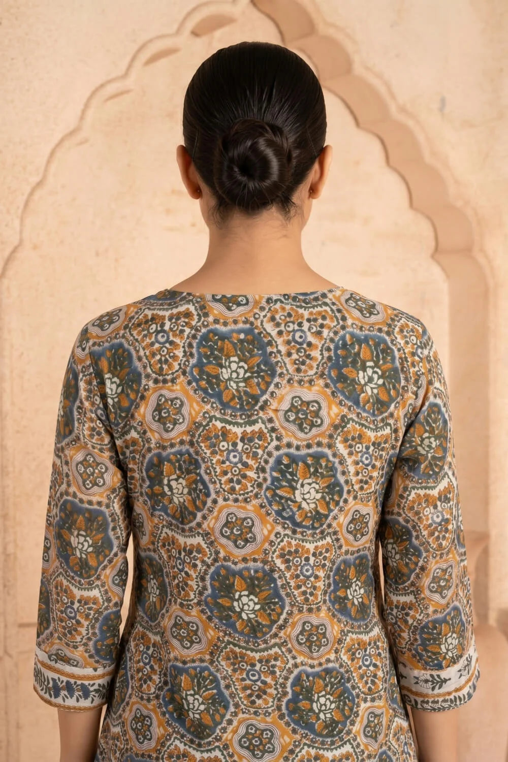Neelambara Mosaic Mulmul Layered Dress