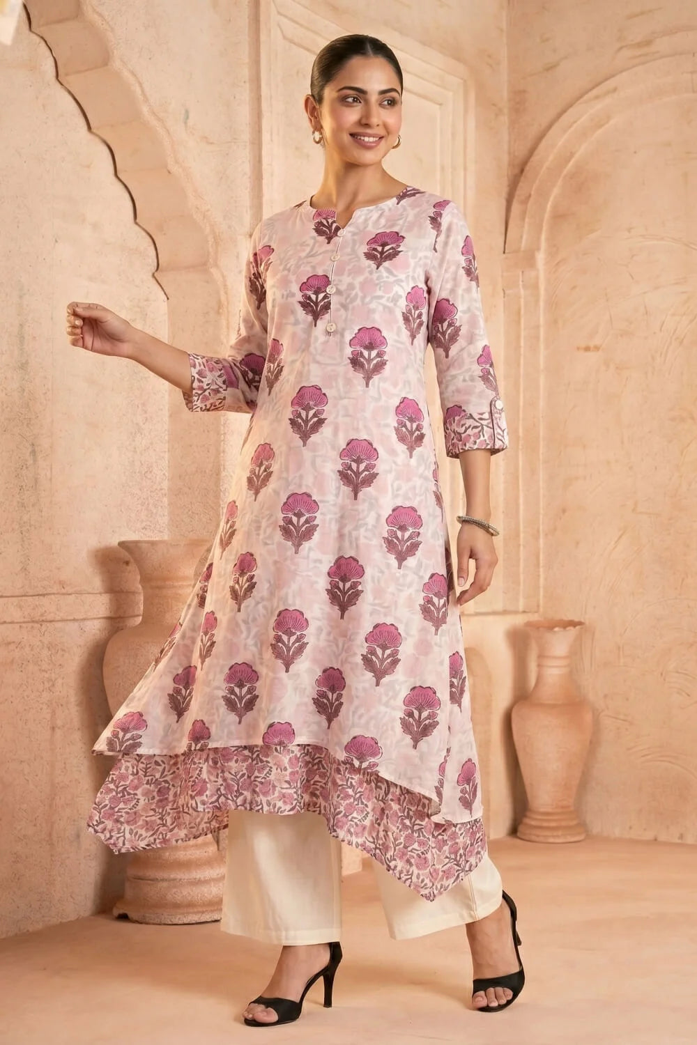Rosabelle Whisper Mulmul Layered Dress