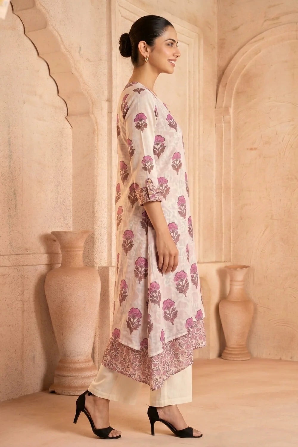 Rosabelle Whisper Mulmul Layered Dress