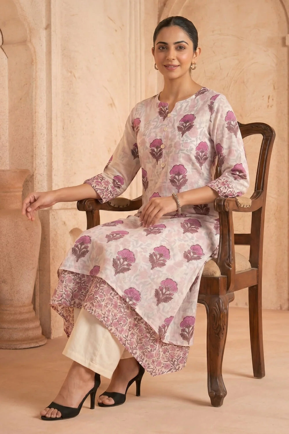 Rosabelle Whisper Mulmul Layered Dress
