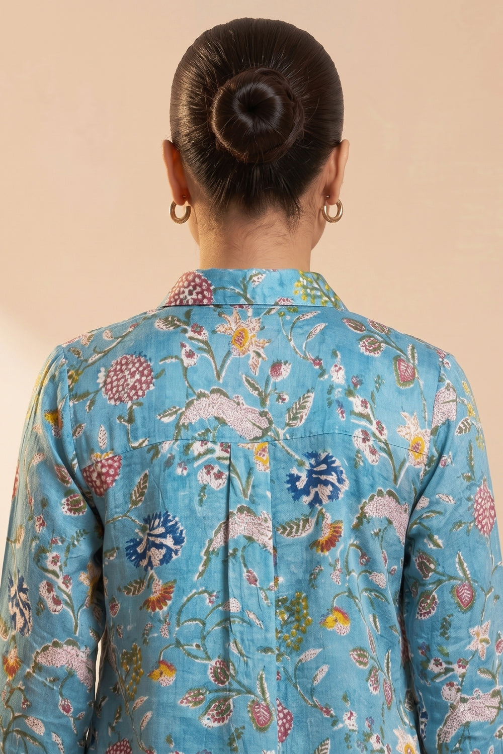 Neelbagh Hand Block Printed Modal Satin Shirt