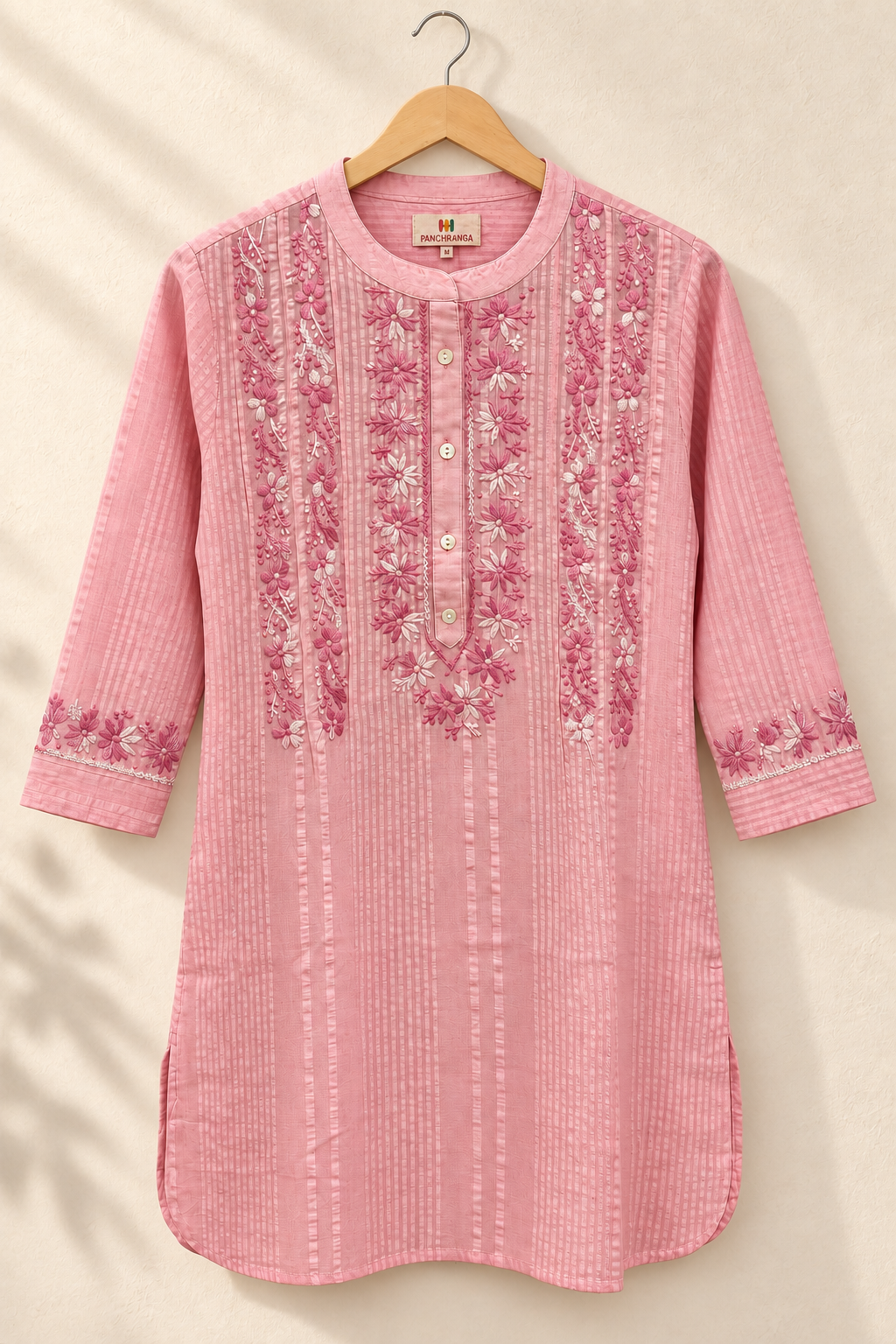 Rosé Grace Hand Chikankari Cotton Short Kurti