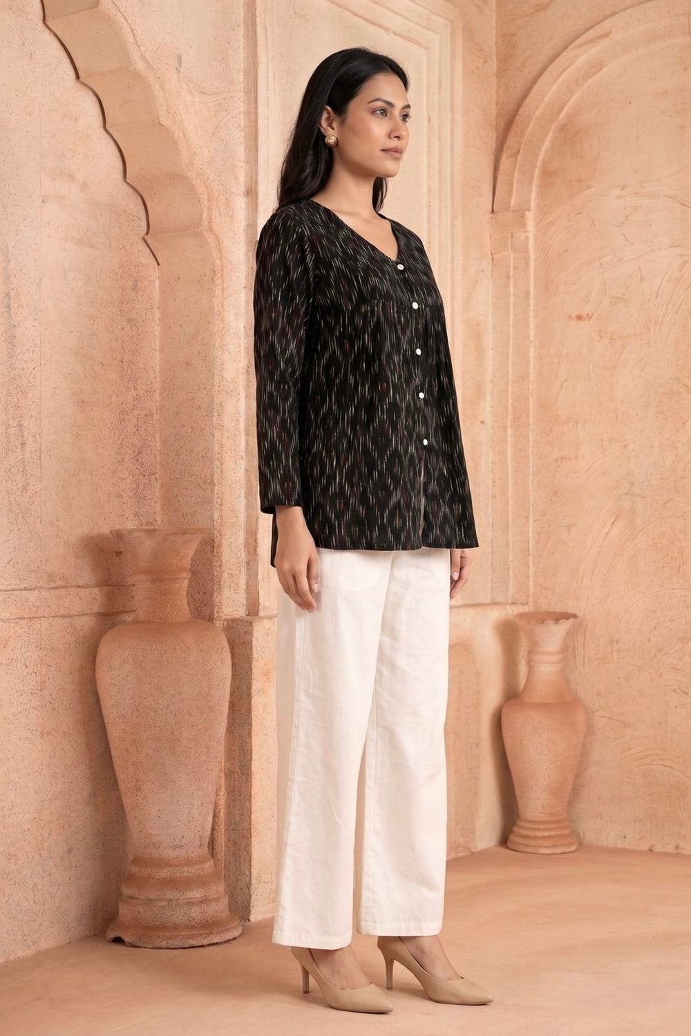 Kaali Leher Hand Block Printed Cotton Top