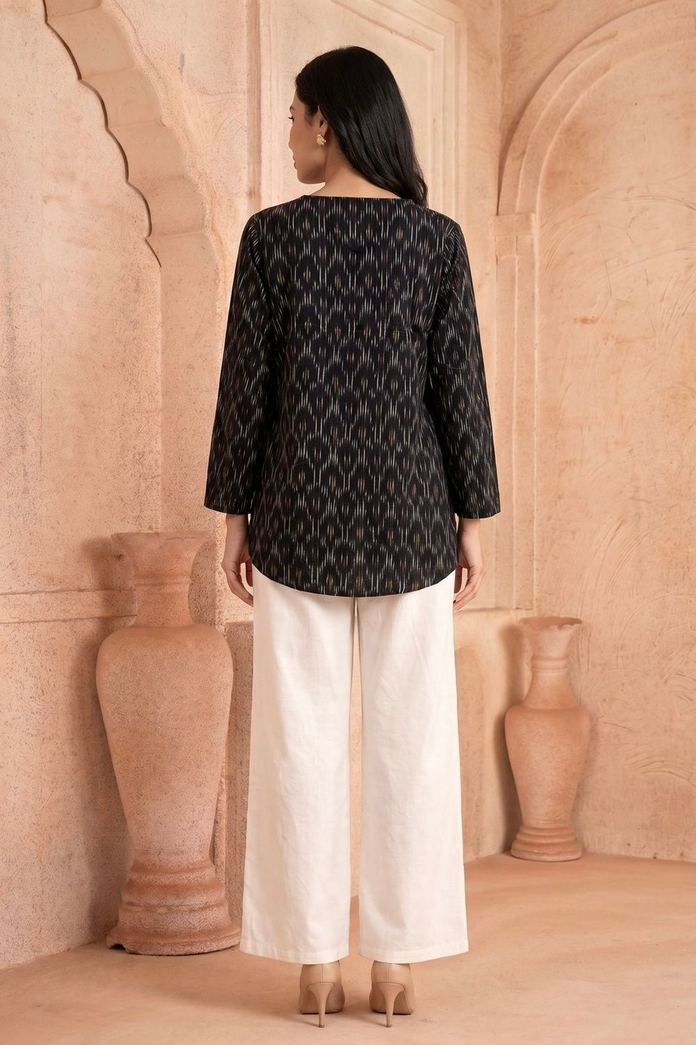 Kaali Leher Hand Block Printed Cotton Top