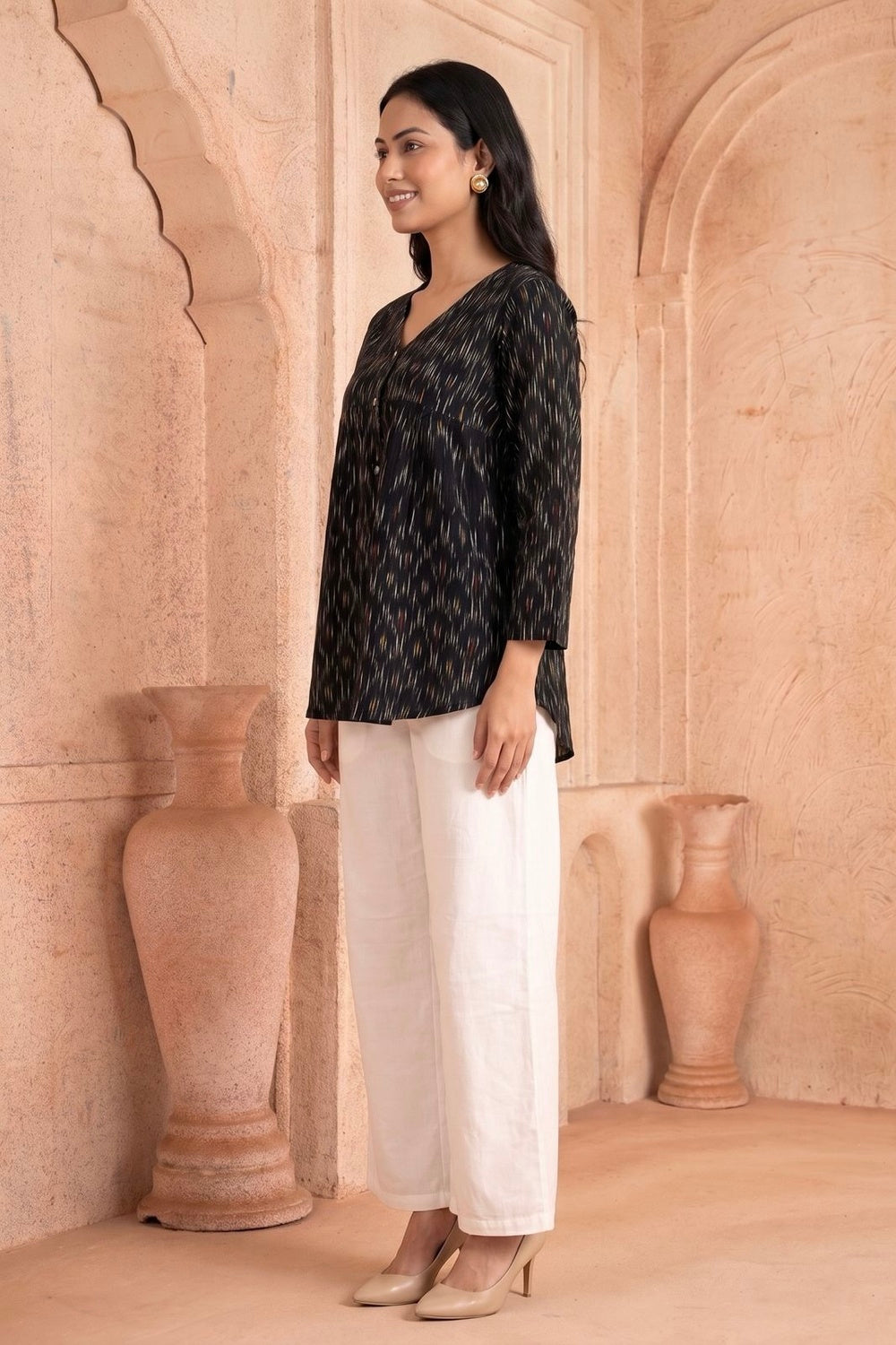 Kaali Leher Hand Block Printed Cotton Top