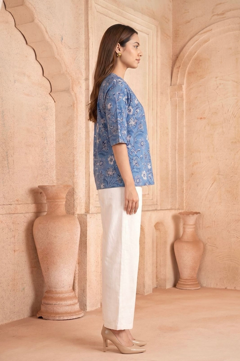 Neelpushp Hand Block Printed Cotton Top