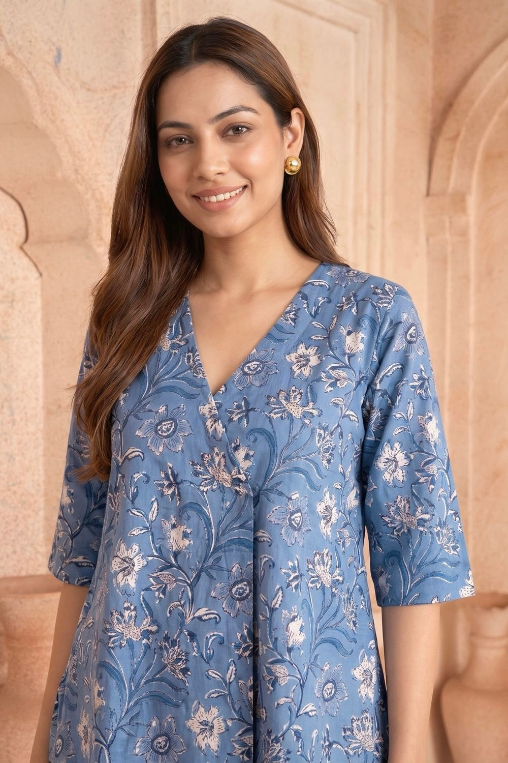 Neelpushp Hand Block Printed Cotton Top