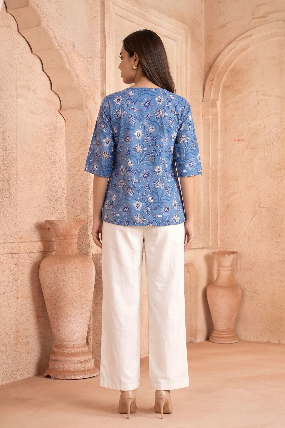 Neelpushp Hand Block Printed Cotton Top